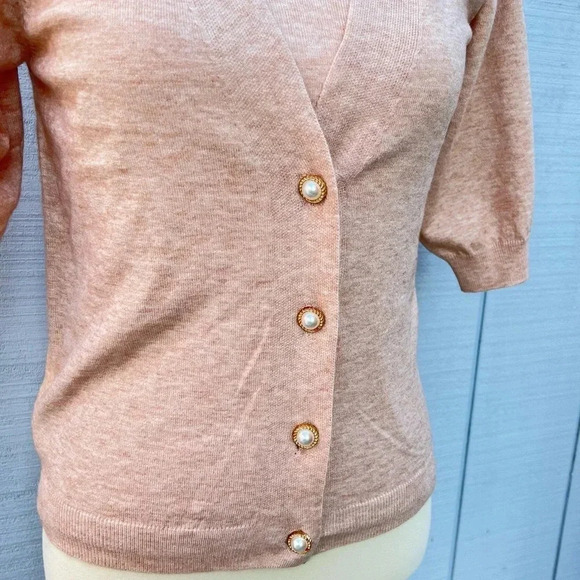 OnTwelfth Cardigan And Top Two Piece Set Salmon Viscose Blend - Picture 10 of 11